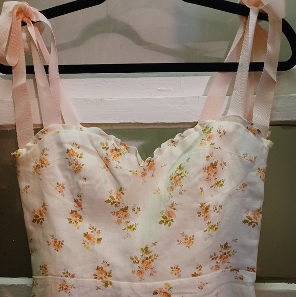 Stunning New Reformation Vale Pink Floral Midi Dress 12 - Picture 3 of 5